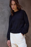 Estelle Viscose Blend Crochet Blouson Crew Sweater