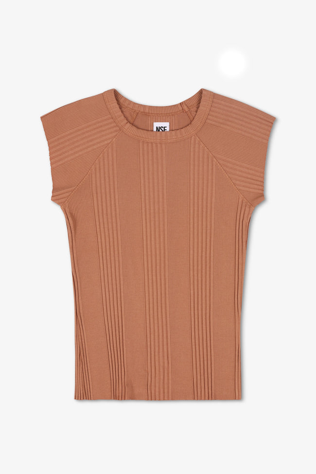 CHLOE FITTED VARIEGATED RIB TEE Hover Image