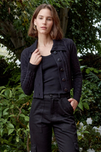 Dame Viscose Blend Crochet Cardigan