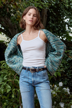 Emma Painted Cotton Shrug Sweater