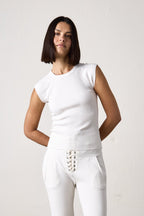 CHLOE FITTED VARIEGATED RIB TEE