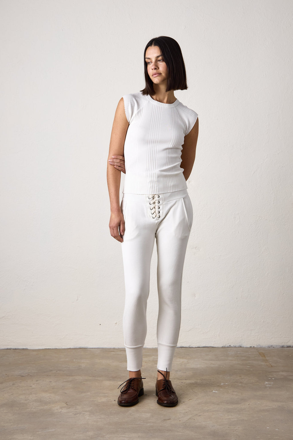 CHLOE FITTED VARIEGATED RIB TEE