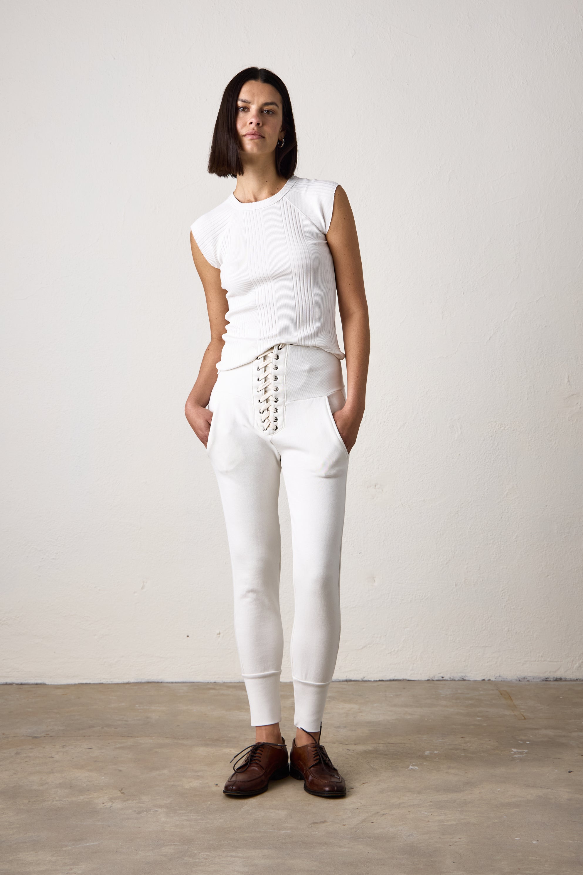 CHLOE FITTED VARIEGATED RIB TEE