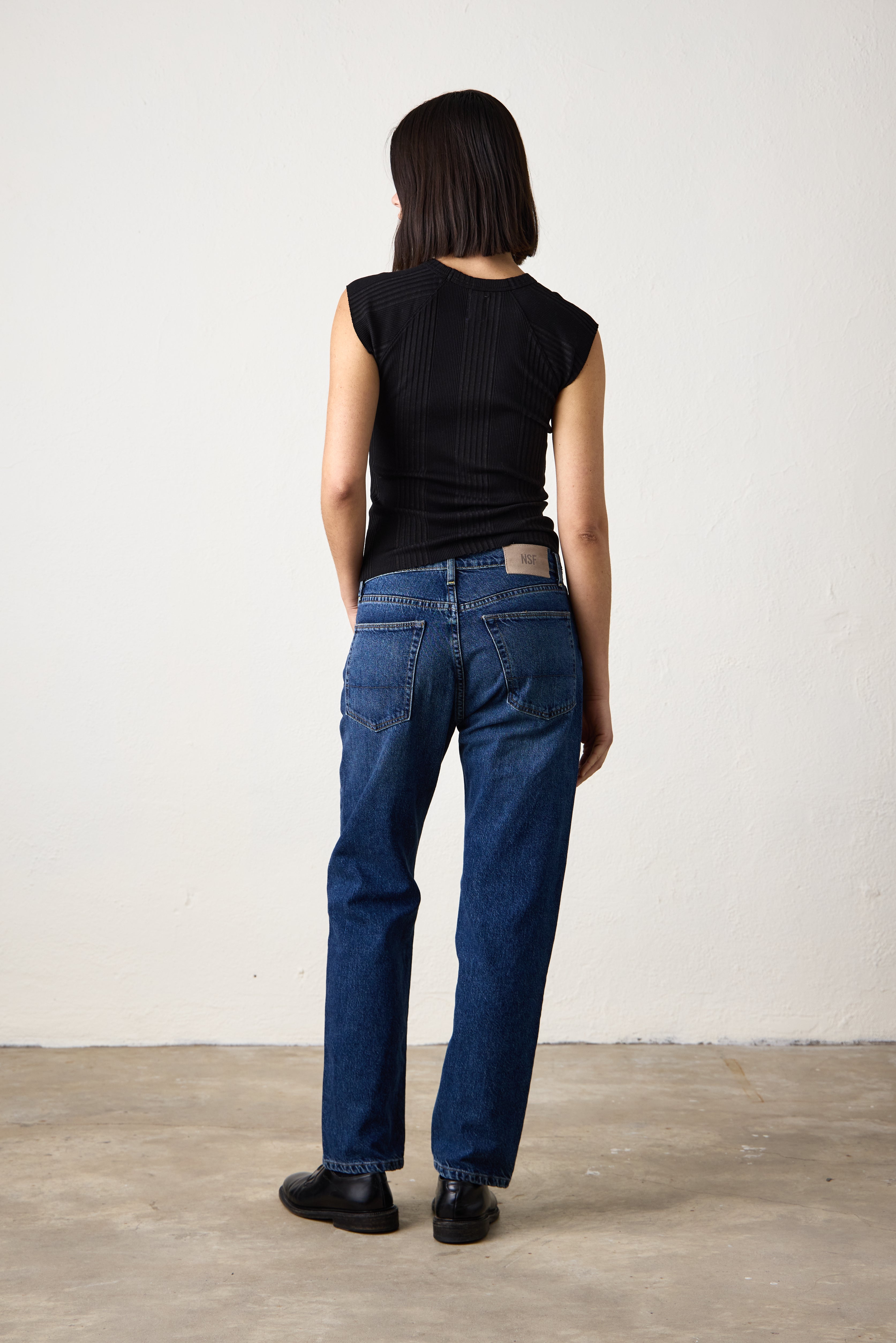 CHLOE FITTED VARIEGATED RIB TEE