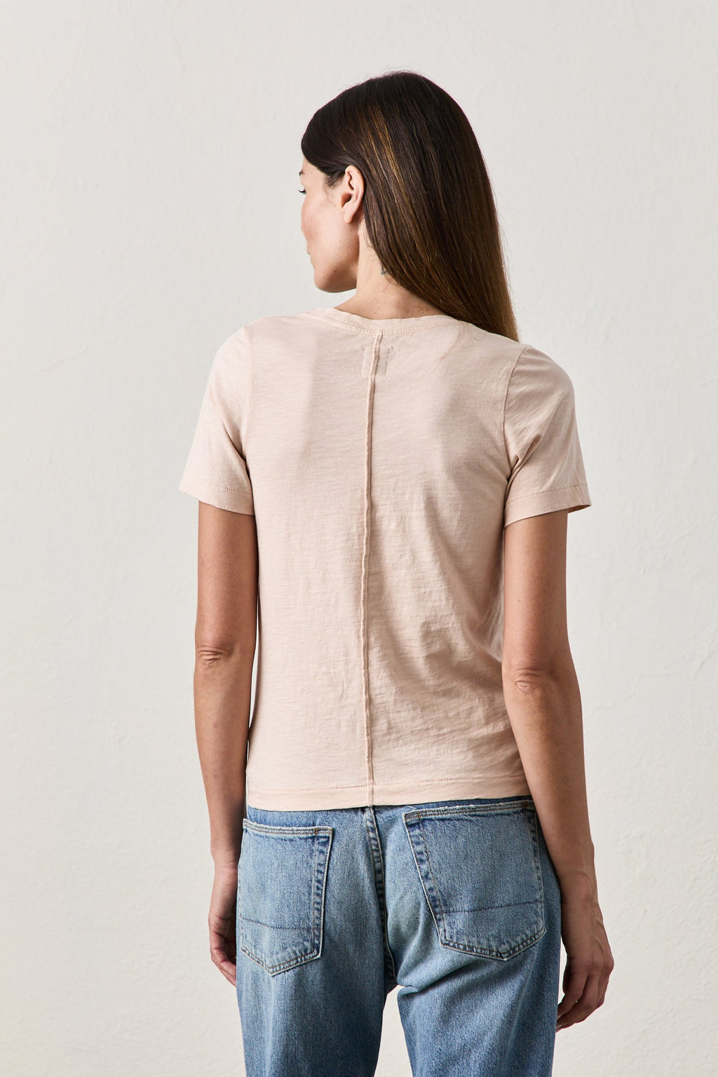 Tally Slim Fit U Neck Slub Jersey Tee