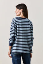 Abby Loose Fit Stripe Slub Jersey Tee