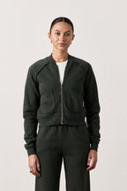 FOX ZIP FRONT COZY FLEECE BOMBER