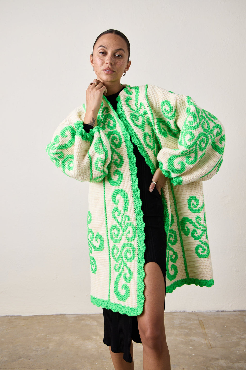 X NM COCOON GREEK KEY GREEN