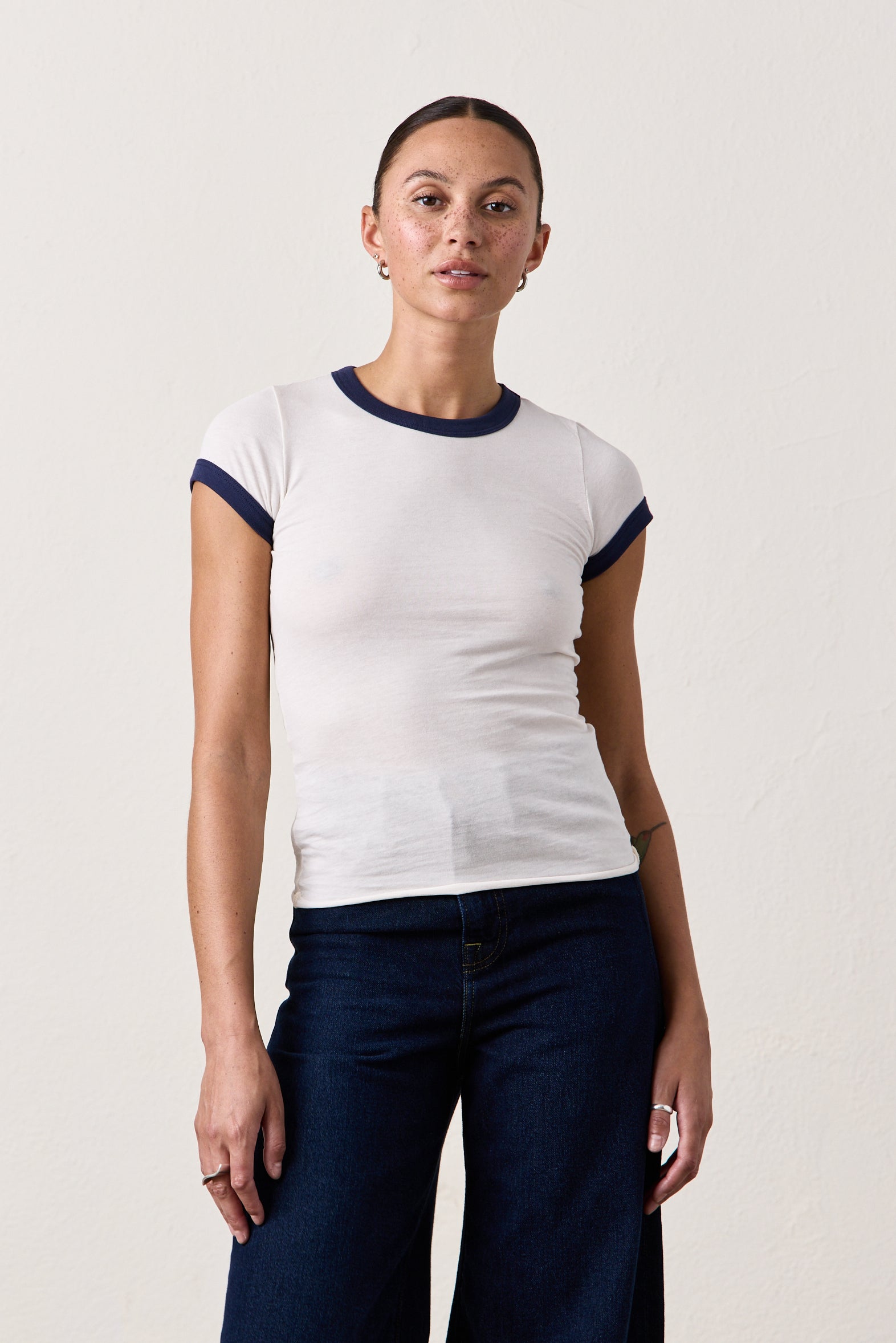 BODHI FINE JERSEY RINGER BABY TEE