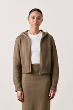 MILLS ZIP FRONT HOODED SWEATER