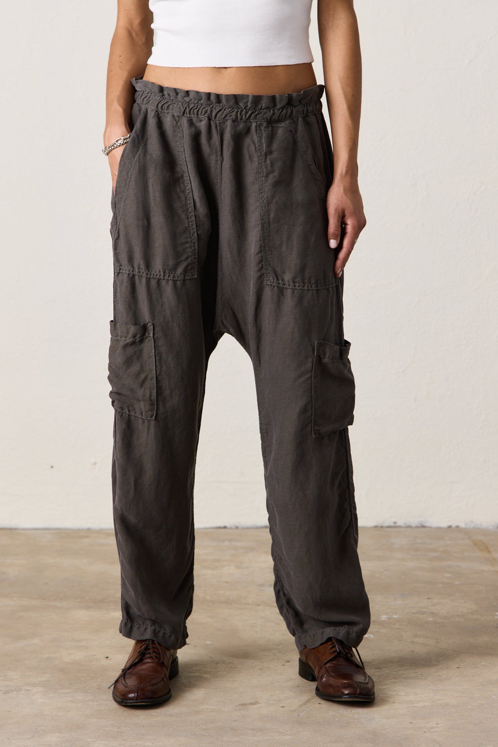 Shailey Paperbag Waist Lyocell Linen Pant