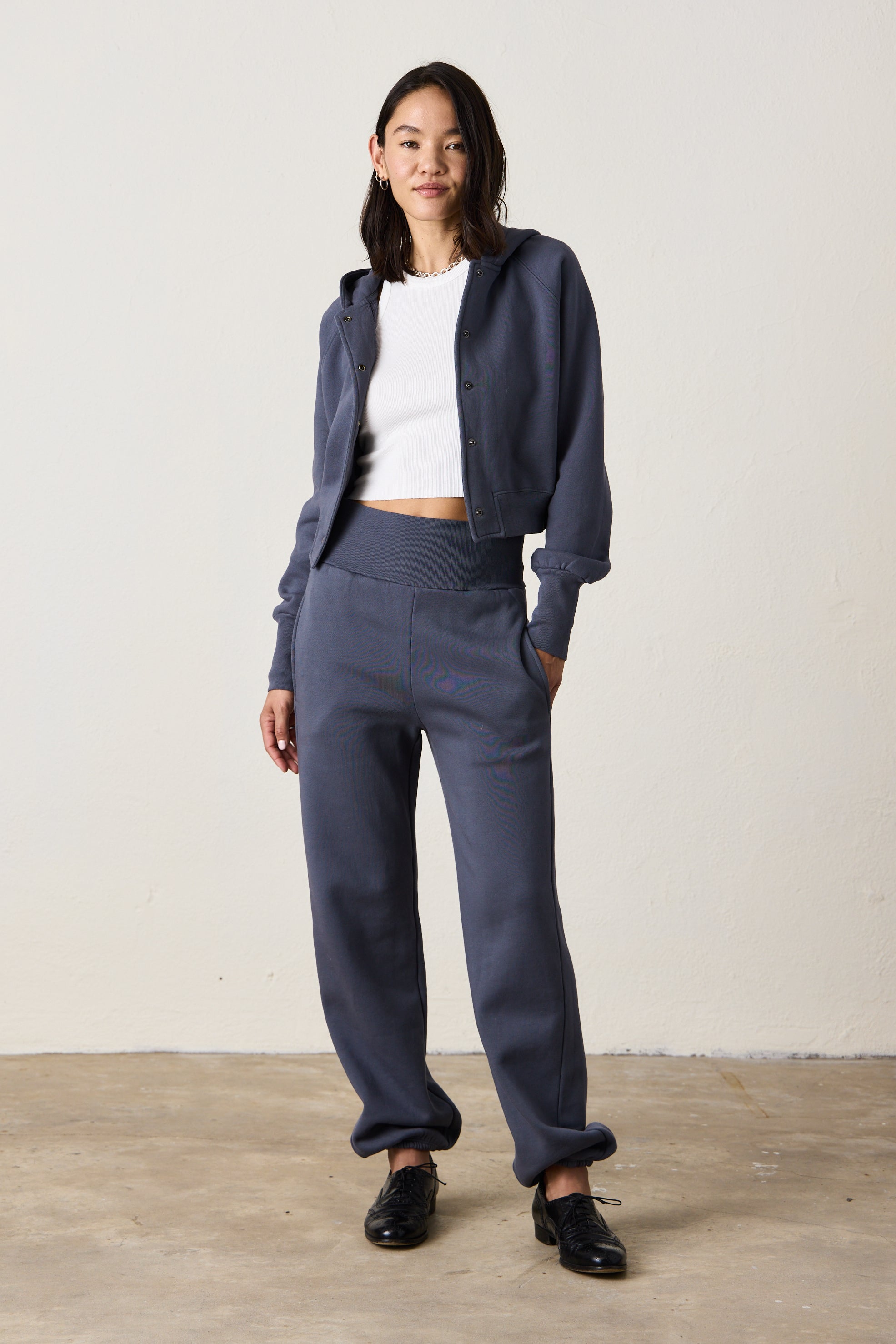 BLAKES RIB WAISTED COZY FLEECE SWEATPANT