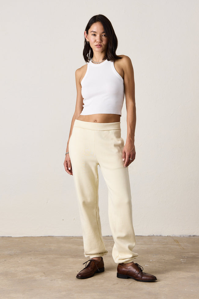 BLAKES RIB WAISTED COZY FLEECE SWEATPANT Hover Image