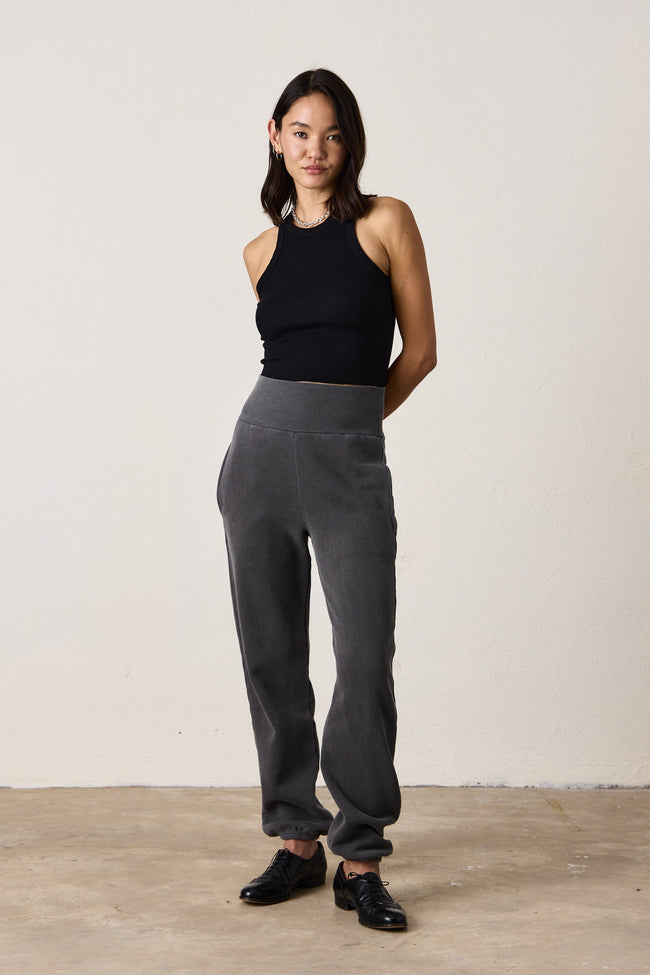 BLAKES RIB WAISTED COZY FLEECE SWEATPANT Hover Image