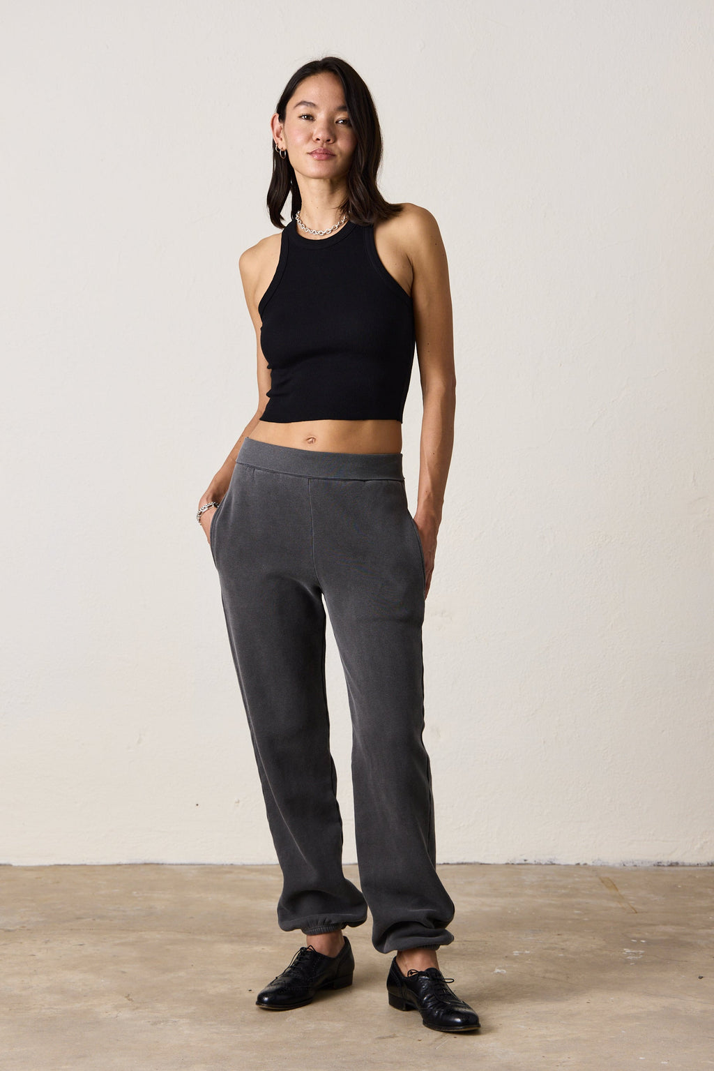 BLAKES RIB WAISTED COZY FLEECE SWEATPANT