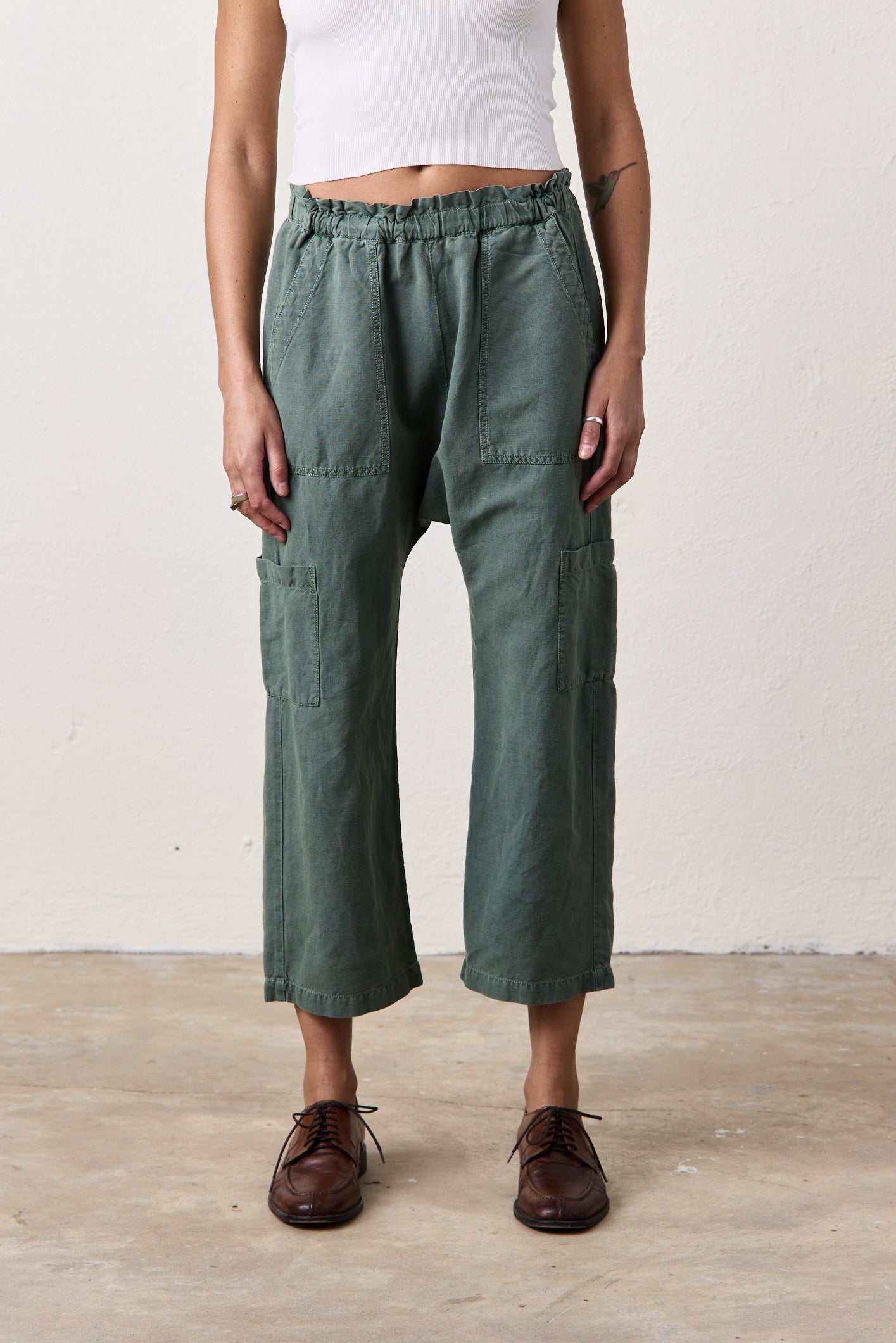 Shailey Paperbag Waist Linen Cotton Pant