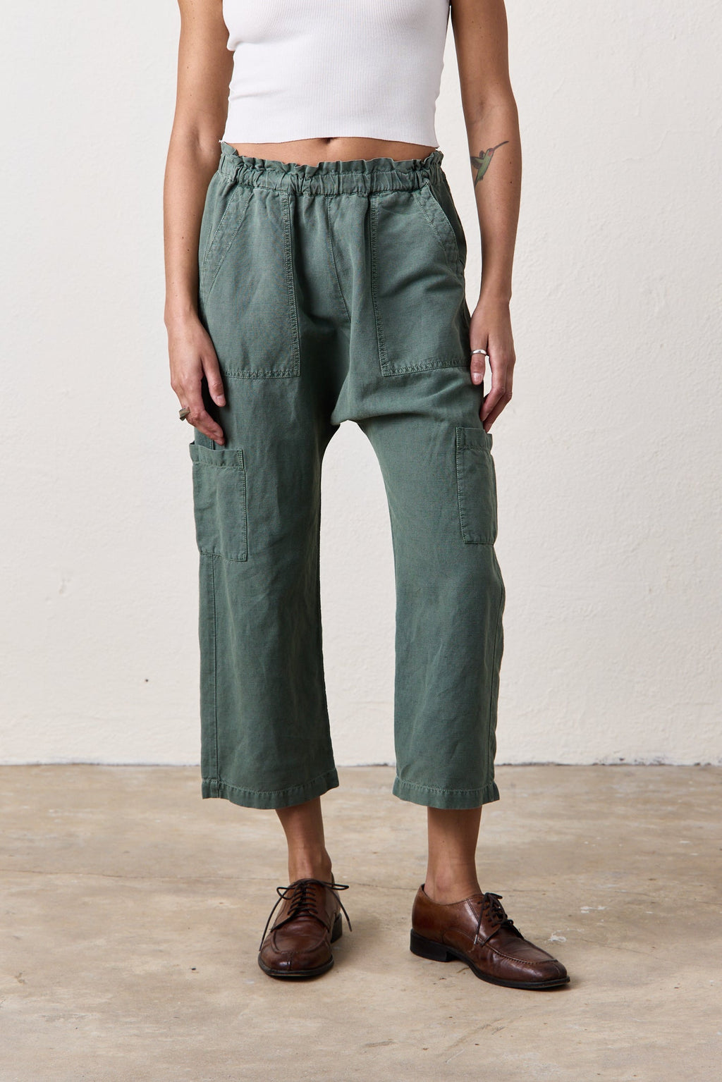 Shailey Paperbag Waist Linen Cotton Pant