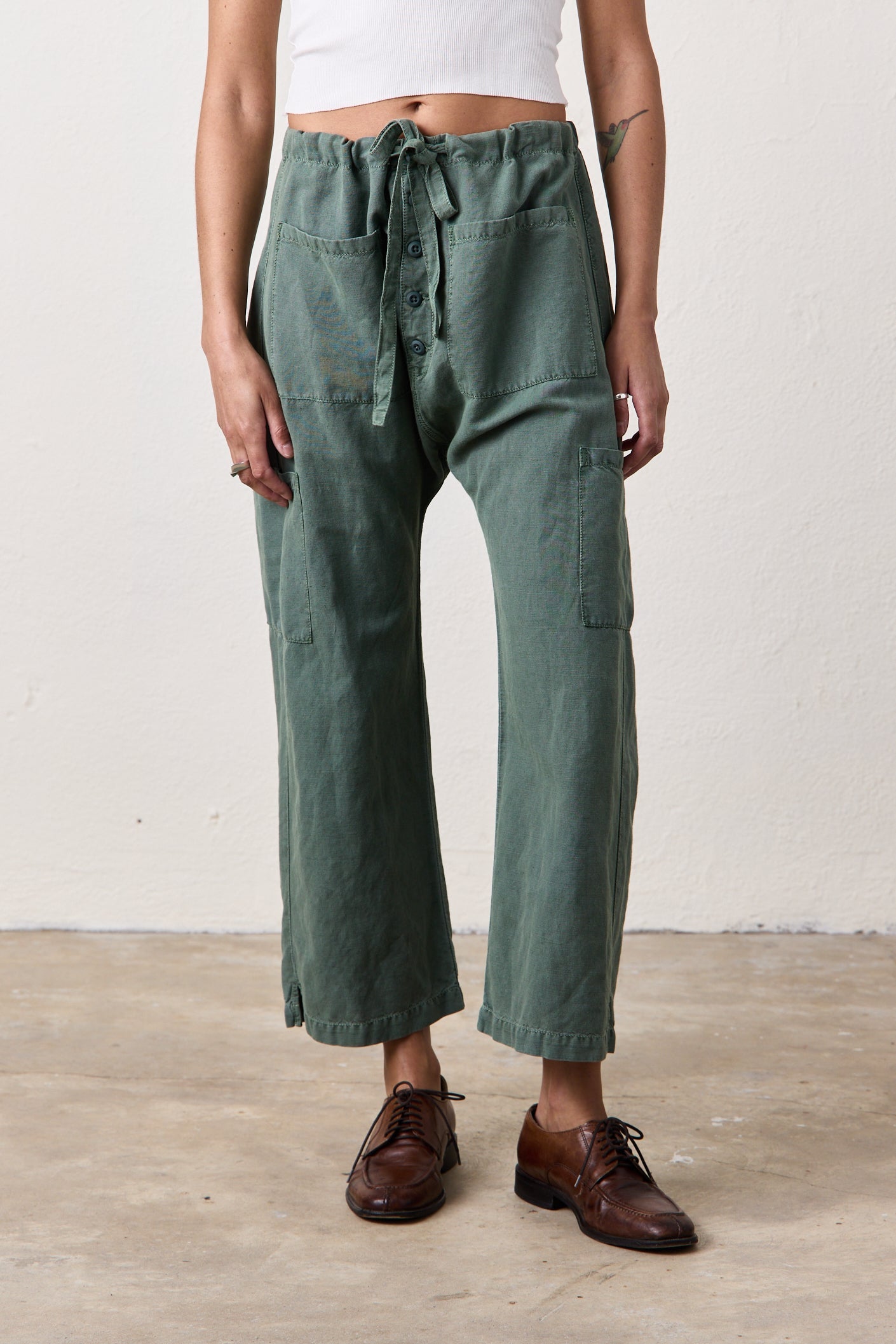 CARLSON LINEN COTTON TIE PANT