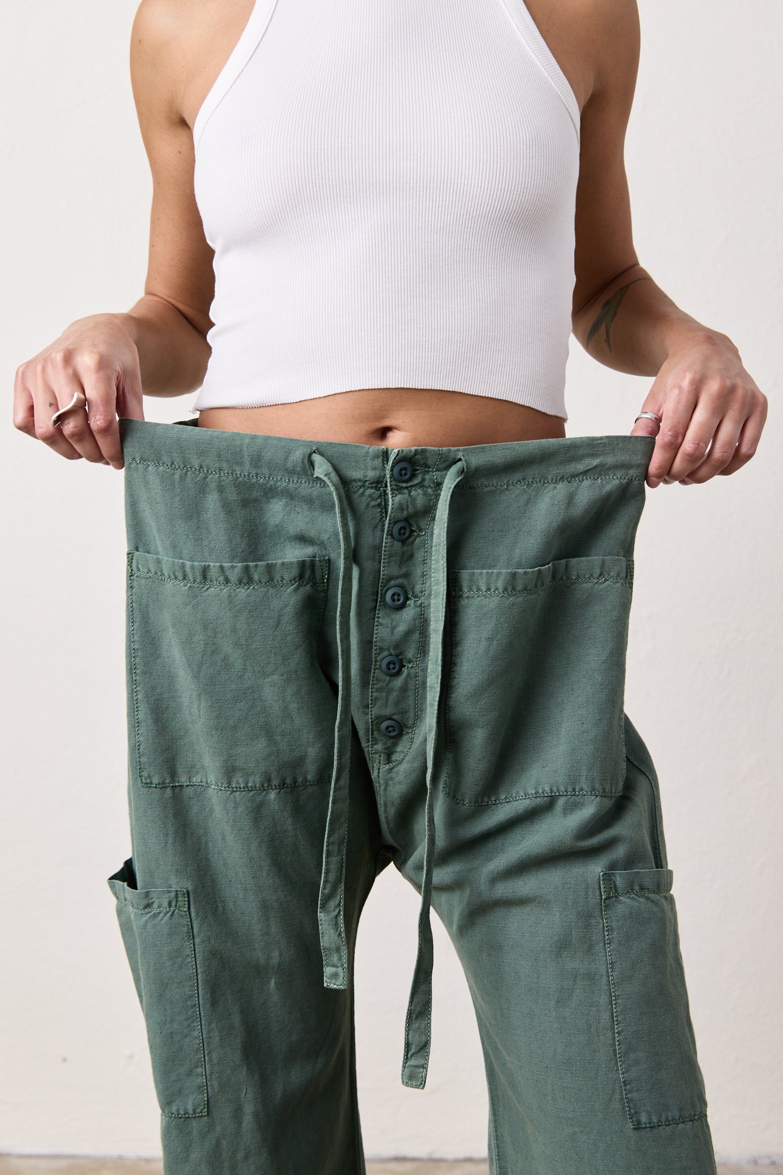 CARLSON LINEN COTTON TIE PANT