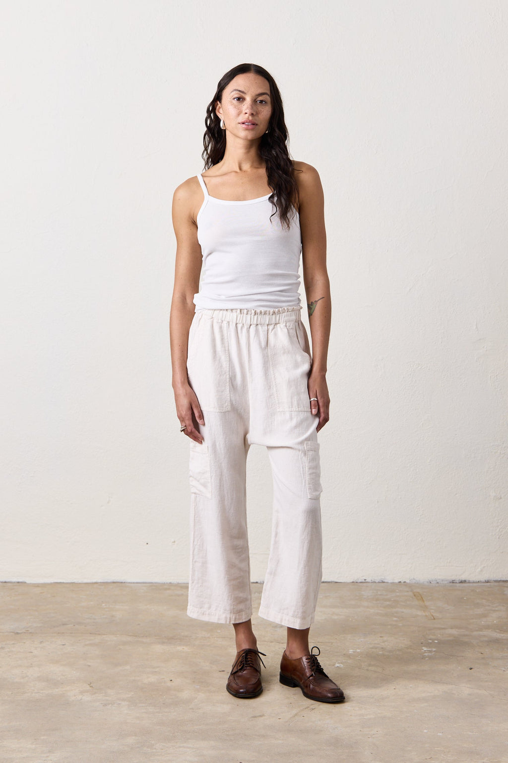 Shailey Paperbag Waist Linen Viscose  Pant