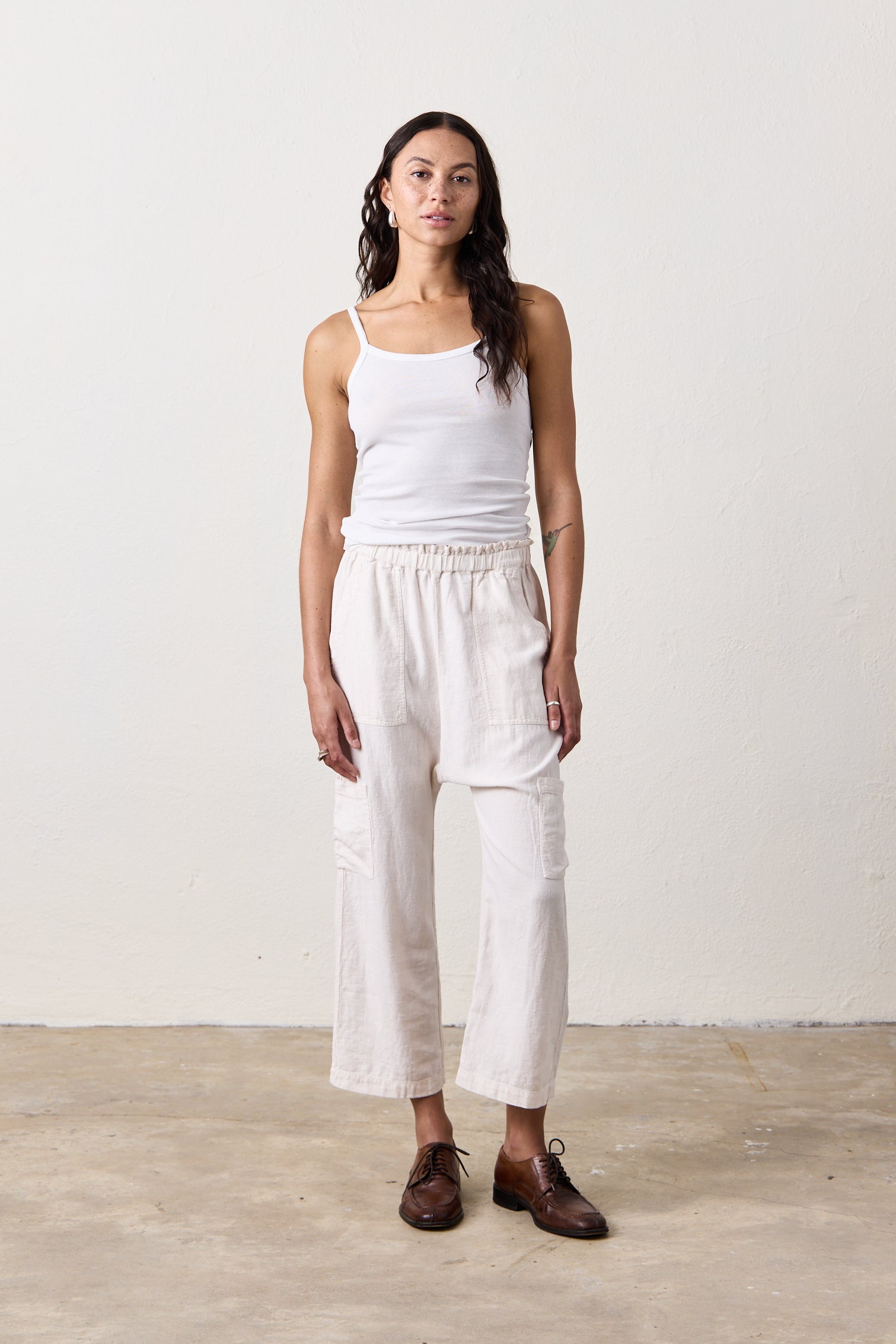 Shailey Paperbag Waist Linen Viscose  Pant