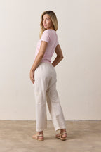 Tally Slim Fit U Neck Slub Jersey Tee