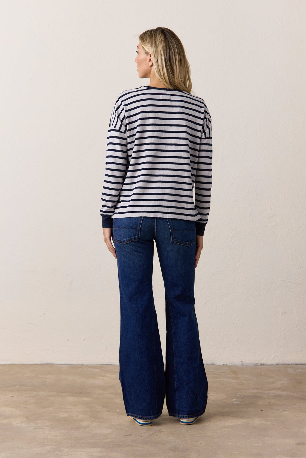 Abby Loose Fit Stripe Slub Jersey Tee