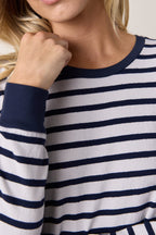 Abby Loose Fit Stripe Slub Jersey Tee