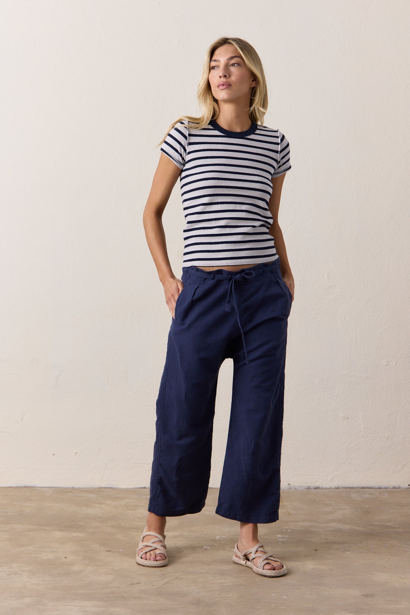 Alessi Shrunken Stripe Slub Jersey Tee