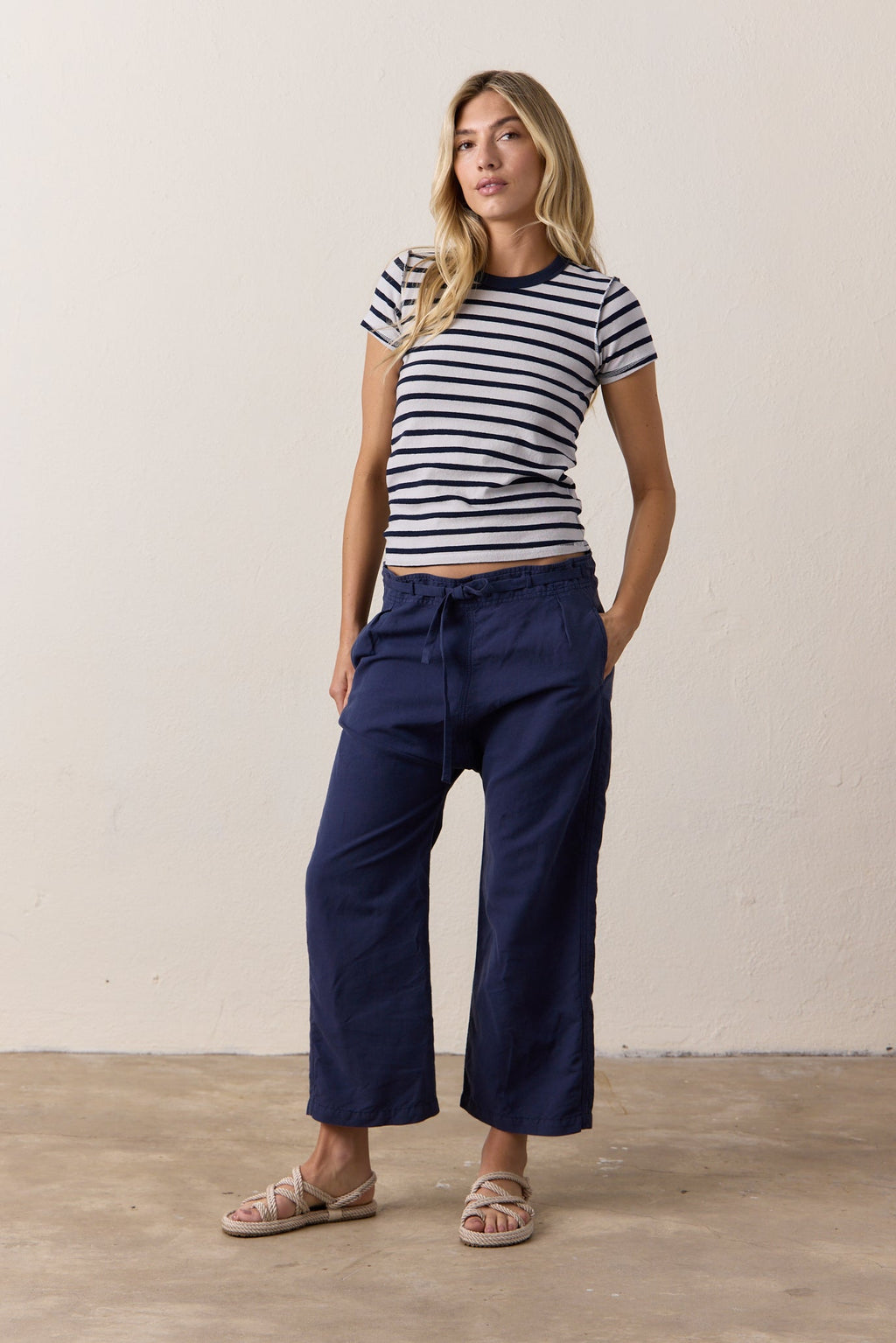 Alessi Shrunken Stripe Slub Jersey Tee