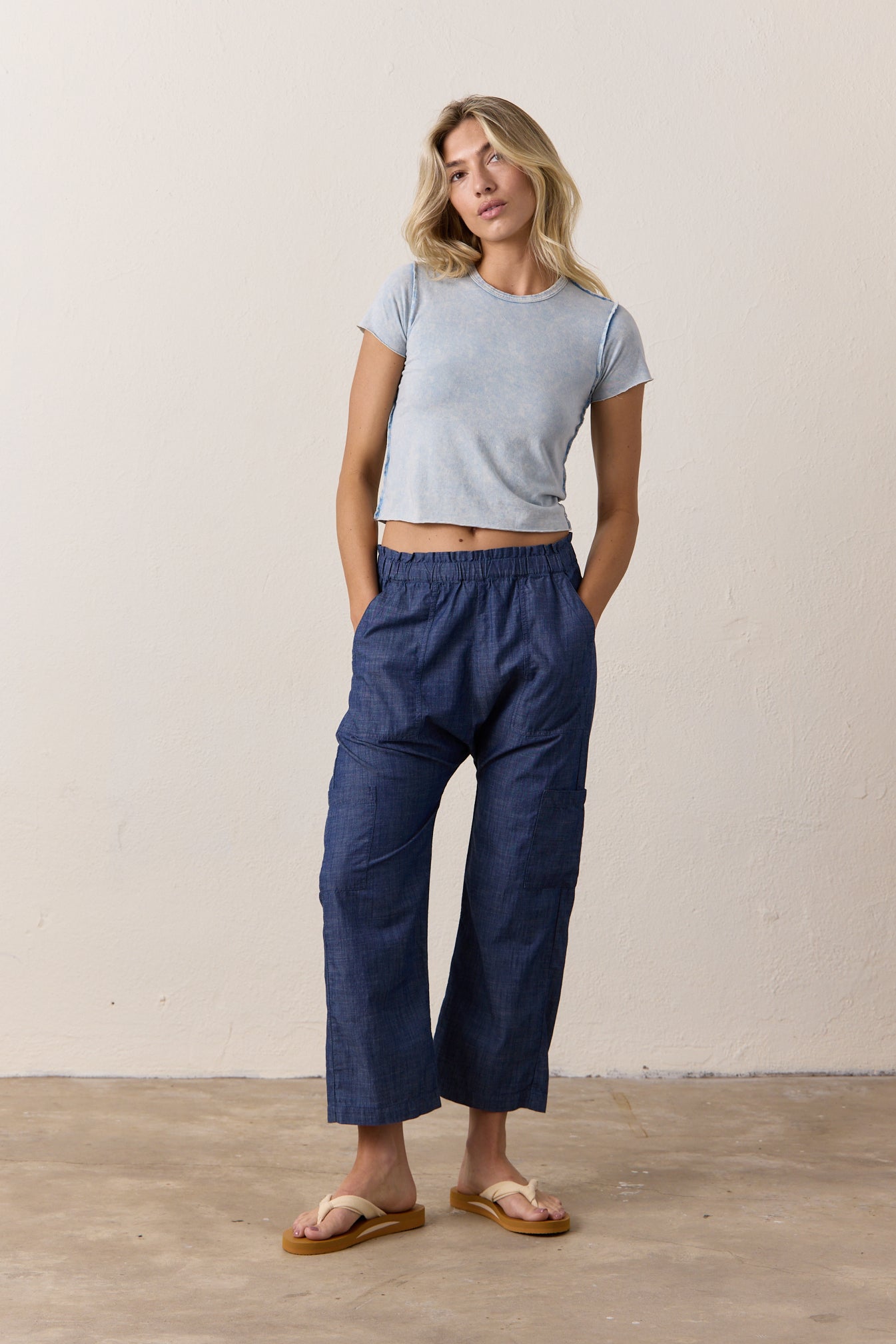 Shailey Chambray Paperbag Waist Pant