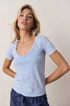 Tally Slim Fit U Neck Slub Jersey Tee