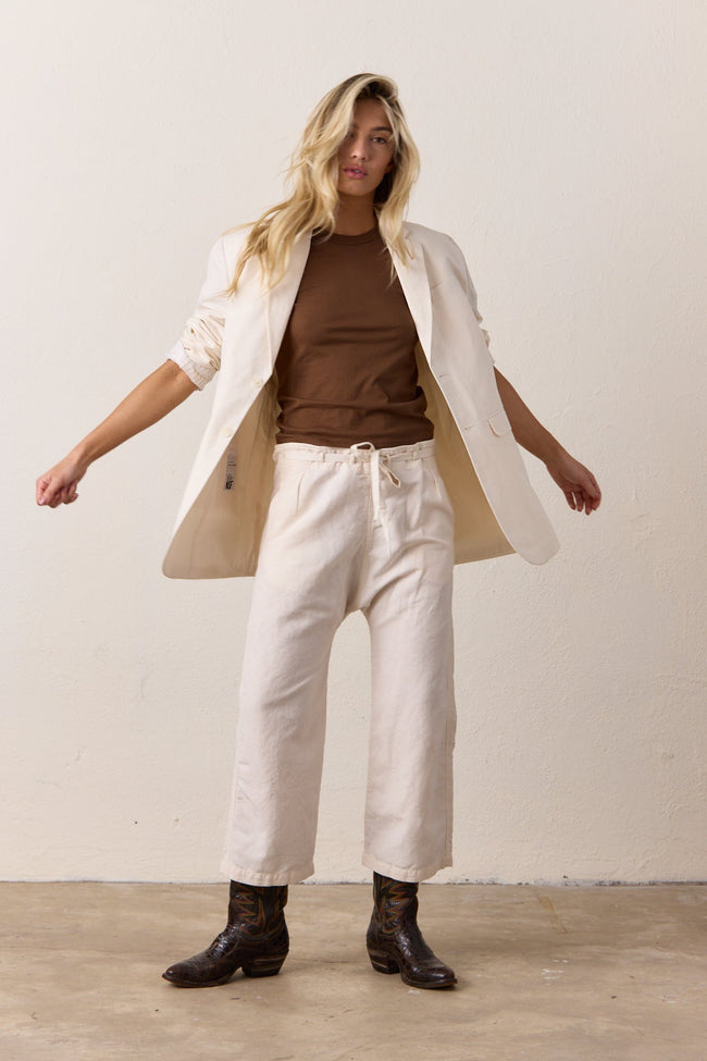 Akari Crop Linen Cotton Tie Pant Main Image
