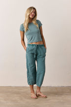 Akari Crop Linen Cotton Tie Pant