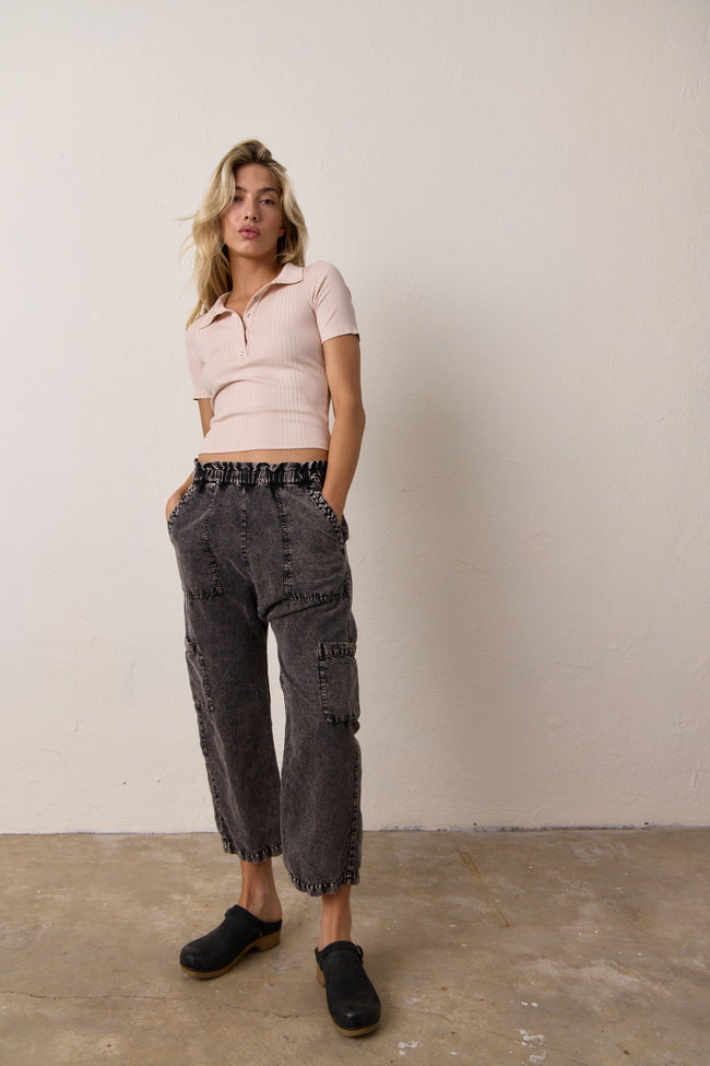 Shailey Paperbag Waist Linen Cotton Pant Hover Image