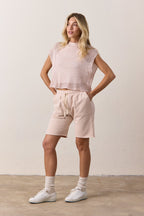 Daryl Boxy Mesh Mock Neck Tee