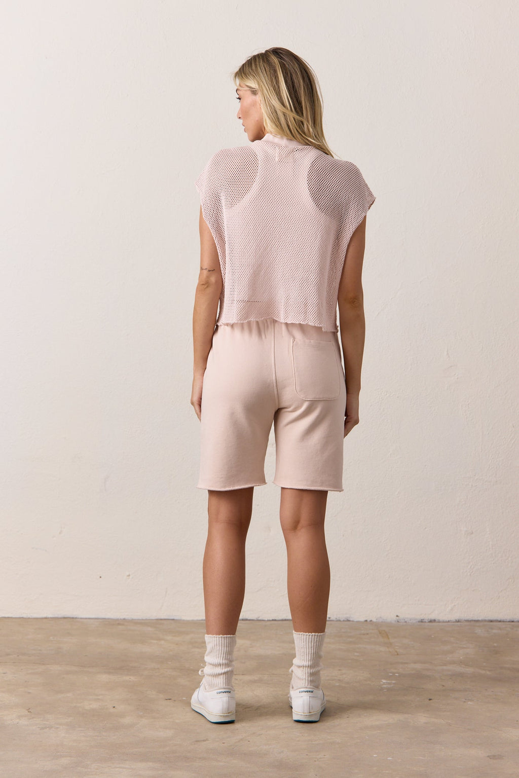 Daryl Boxy Mesh Mock Neck Tee