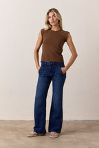 Chloe Fitted Slub Jersey Muscle Tee