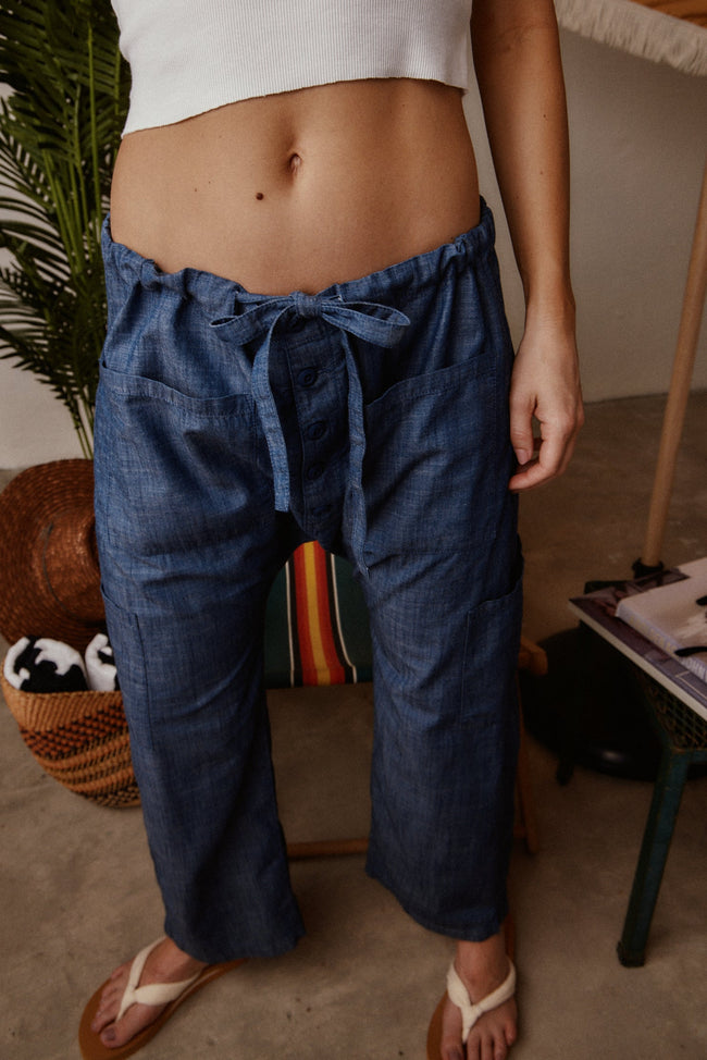 Carlson Linen Cotton Tie Pant Hover Image