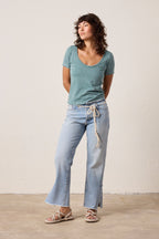 Tally Slim Fit U Neck Slub Jersey Tee