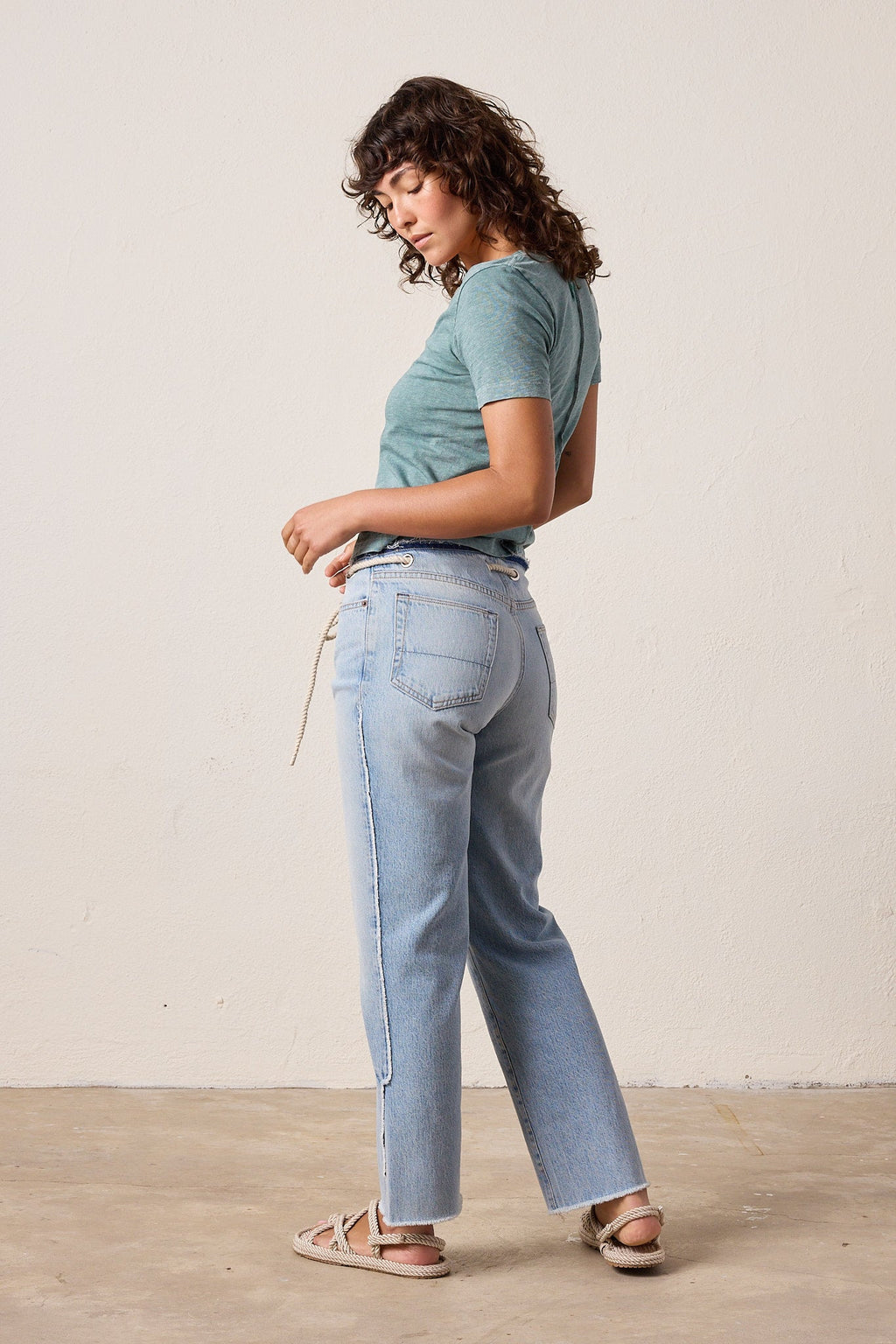 Tally Slim Fit U Neck Slub Jersey Tee