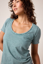 Tally Slim Fit U Neck Slub Jersey Tee