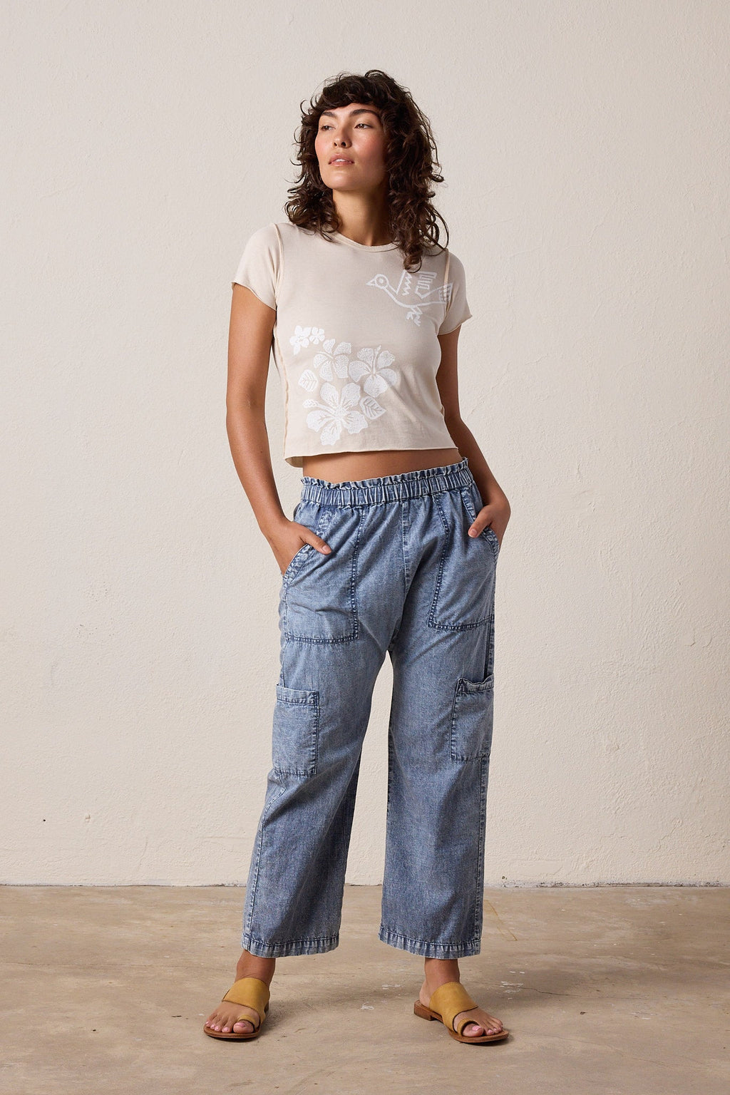 Shailey Chambray Paperbag Waist Pant