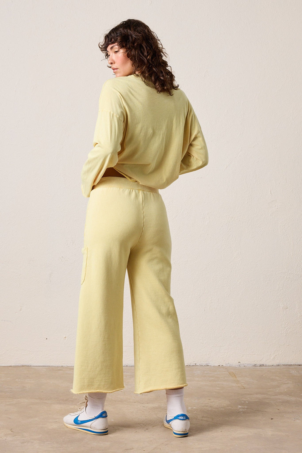 Diya Crop Straight Loop Terry Sweatpant