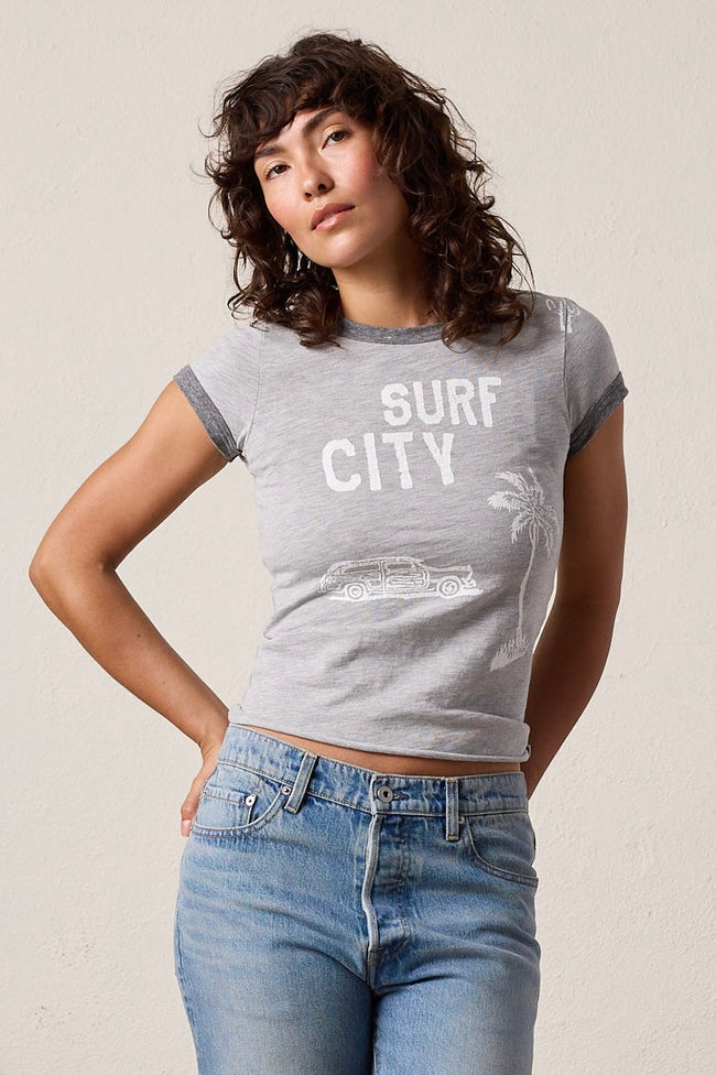 Bodhi Vintage Jersey Surf City Baby Ringer Tee Hover Image