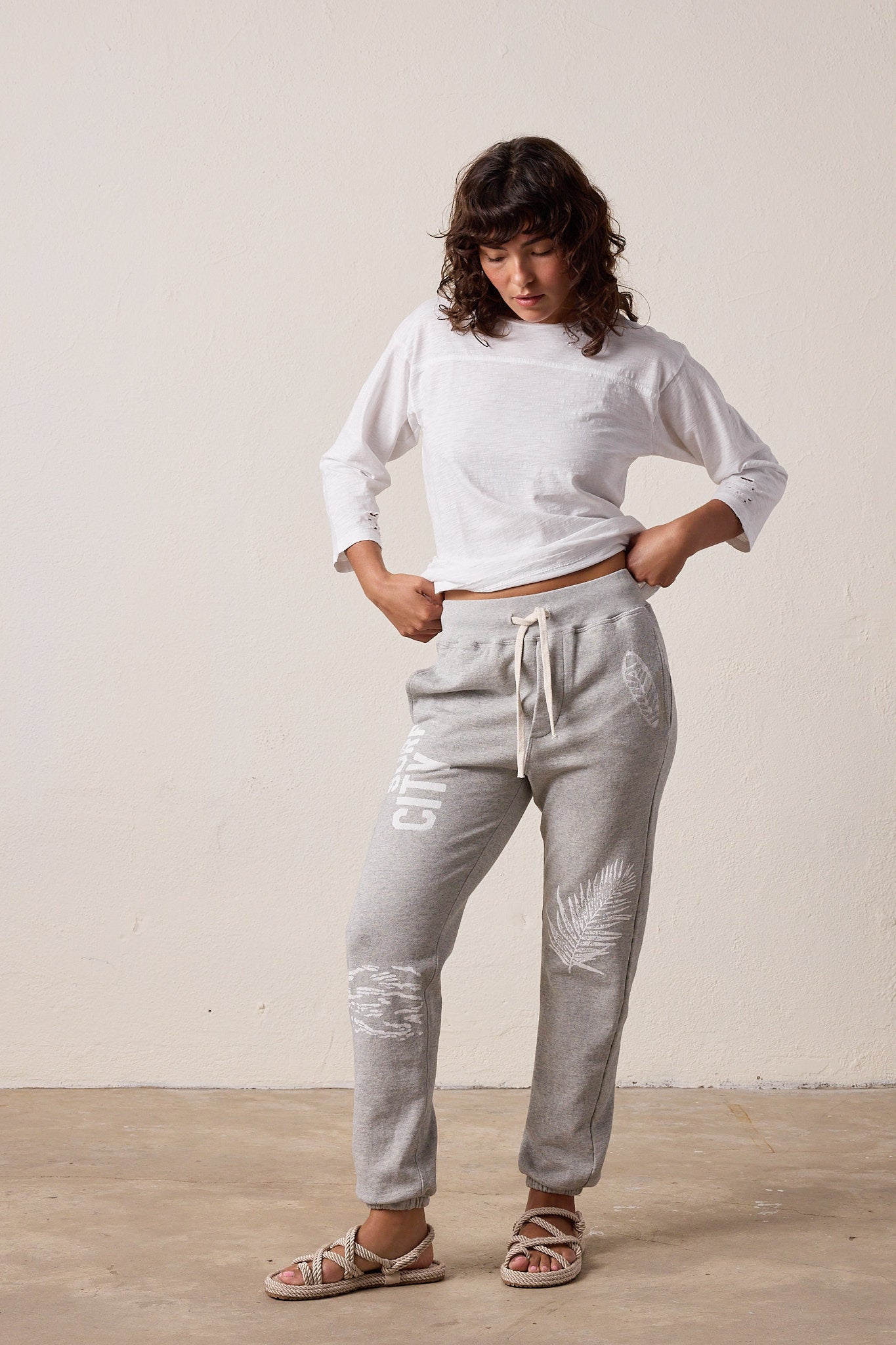 Isabella High Waist Vintage Terry Surf City Sweatpant