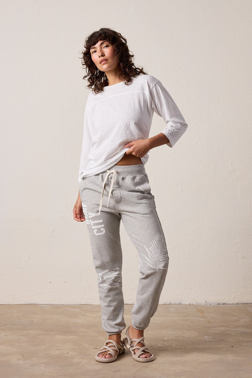 Isabella High Waist Vintage Terry Surf City Sweatpant