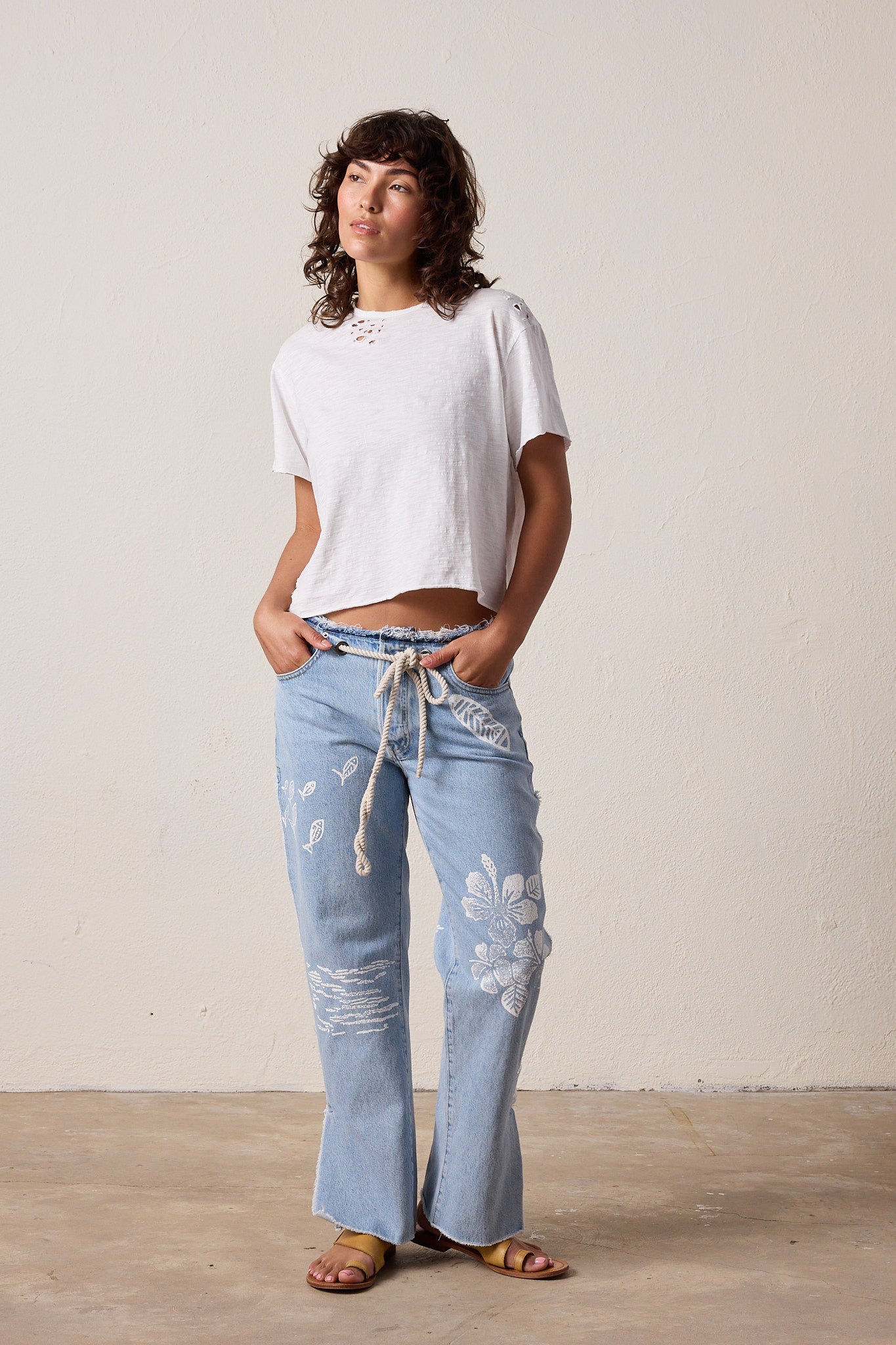 Harper Torn Boxy Slub Jersey Tee