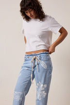 Penny Relaxed Tie Waist Hula Jean