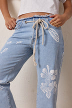 Penny Relaxed Tie Waist Hula Jean
